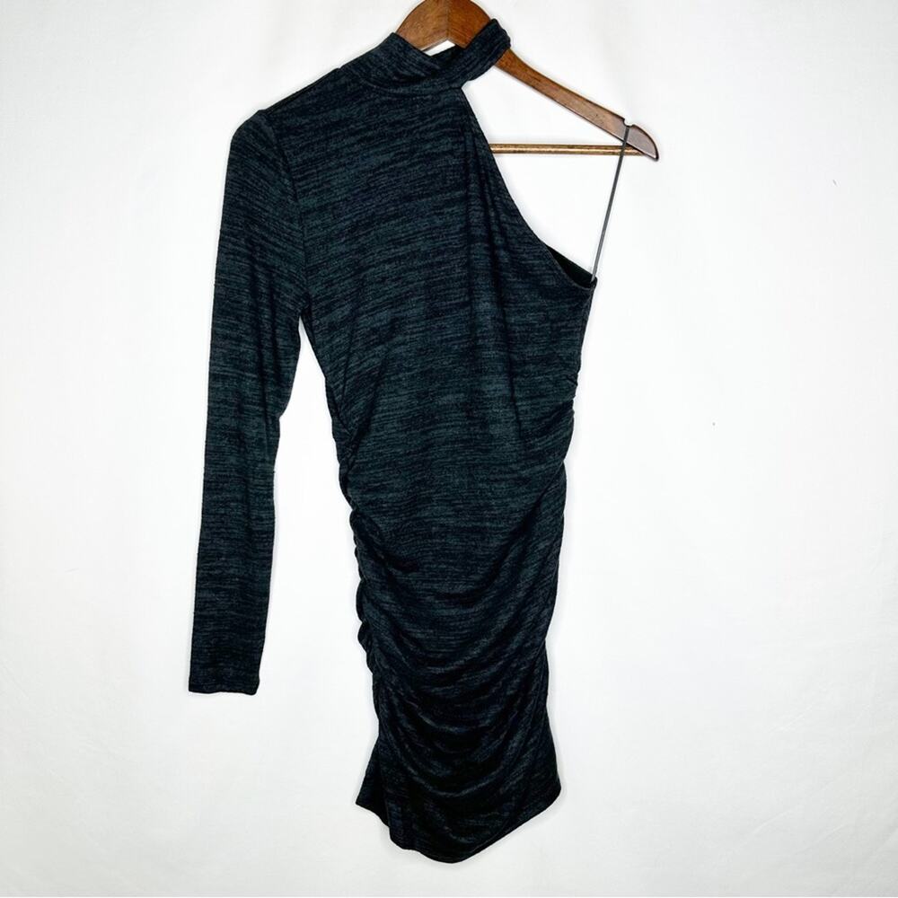 n:PHILANTHROPY Heather Grey One Shoulder Long Sleeve Ruched Dress NWT in Small